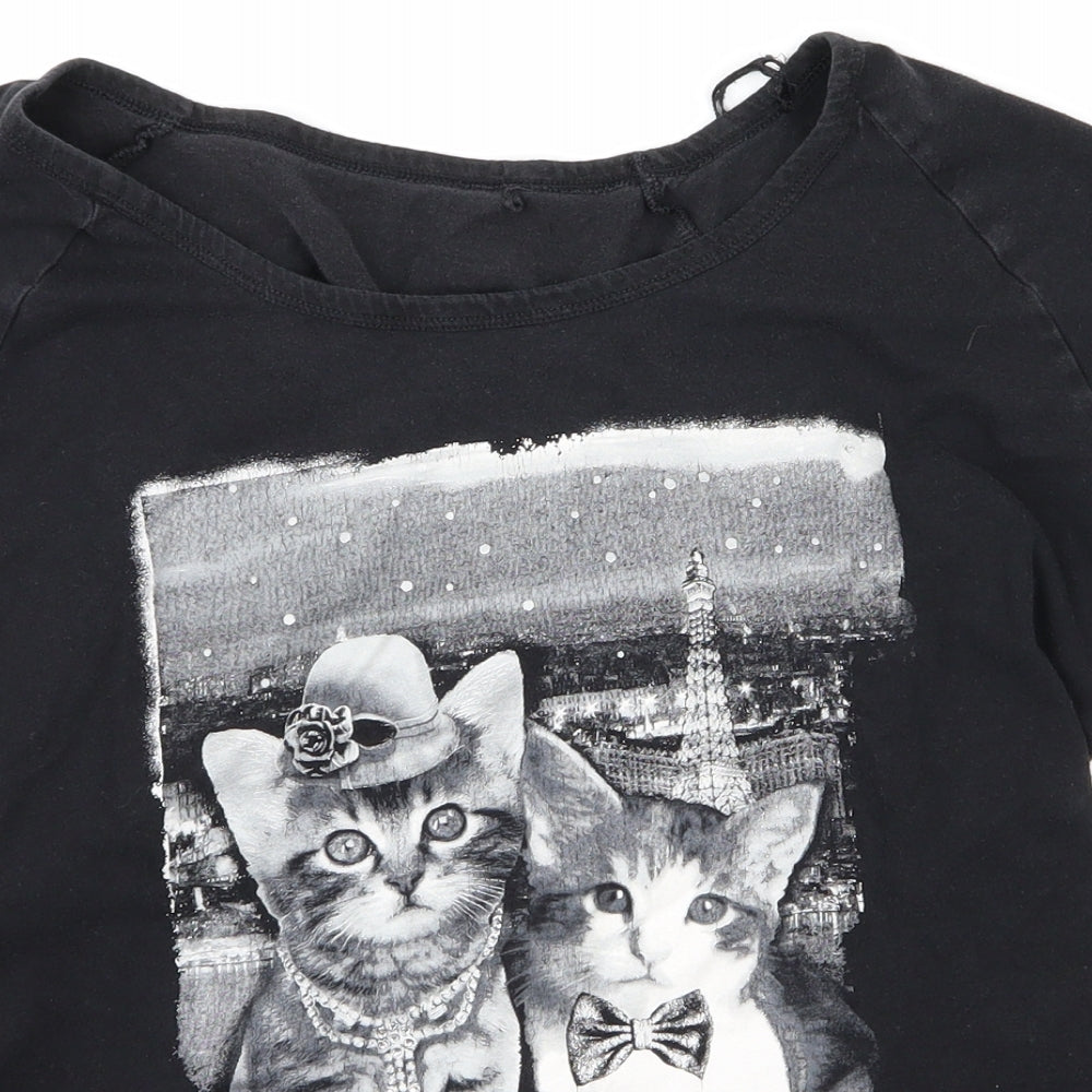 Georeg Womens Black   Basic T-Shirt Size 20  - Kitty in the city