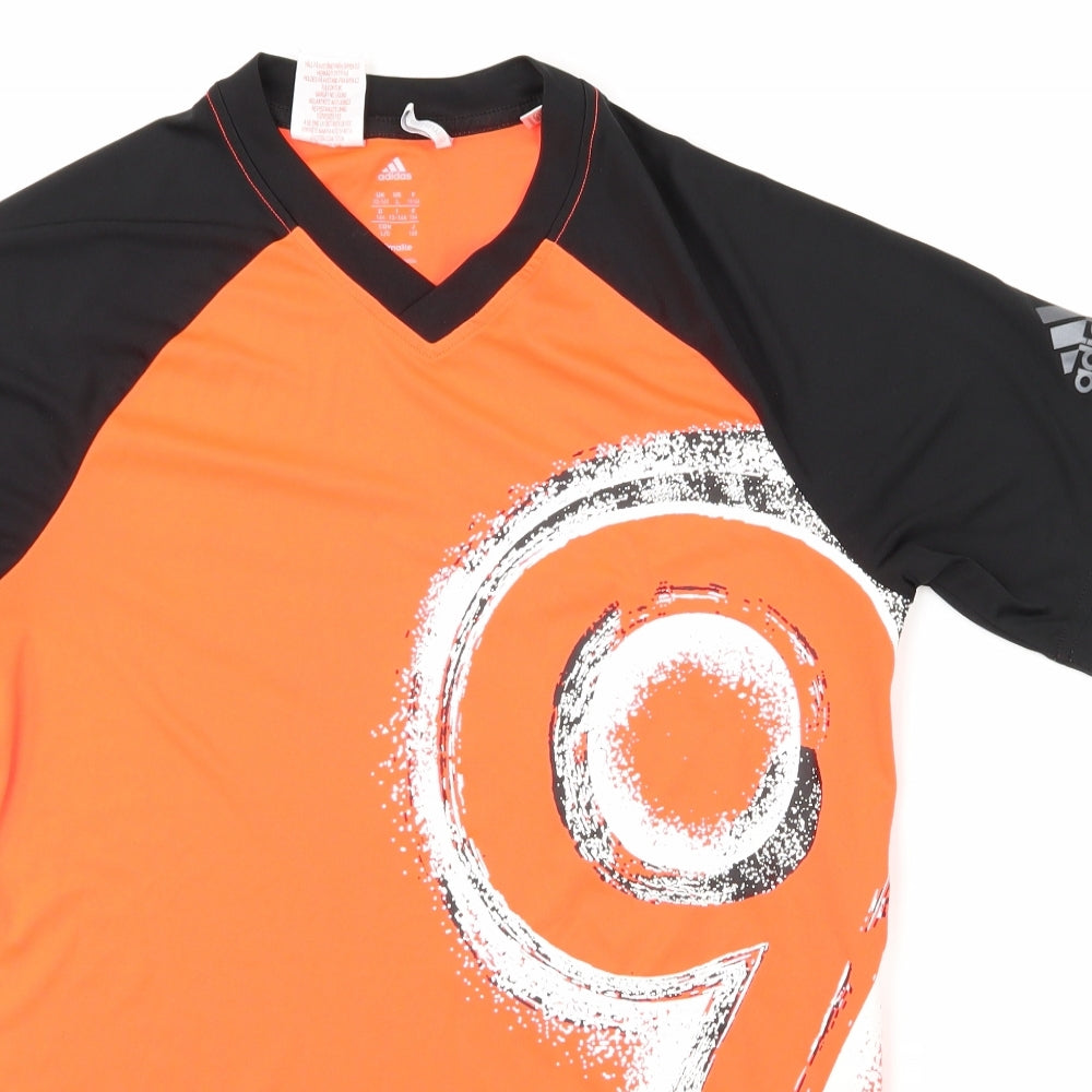 Addidas Boys Orange   Basic T-Shirt Size 13-14 Years  - Nine