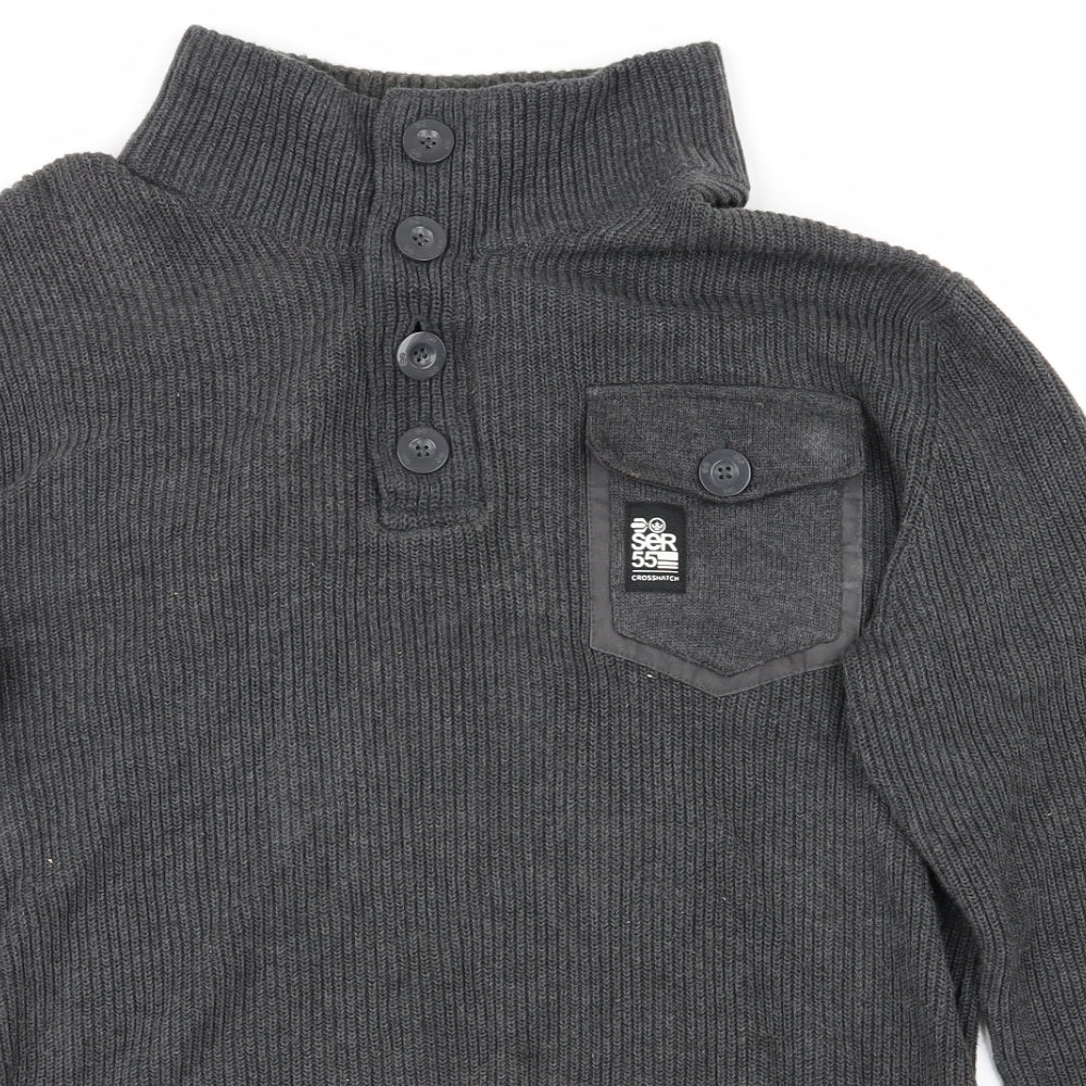 Crosshatch Mens Grey   Pullover Jumper Size XL  - pocket on front