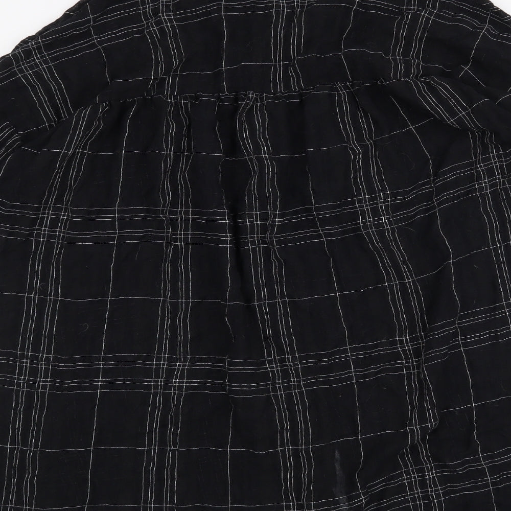 Preworn Womens Black Check  Basic Button-Up Size 2XL