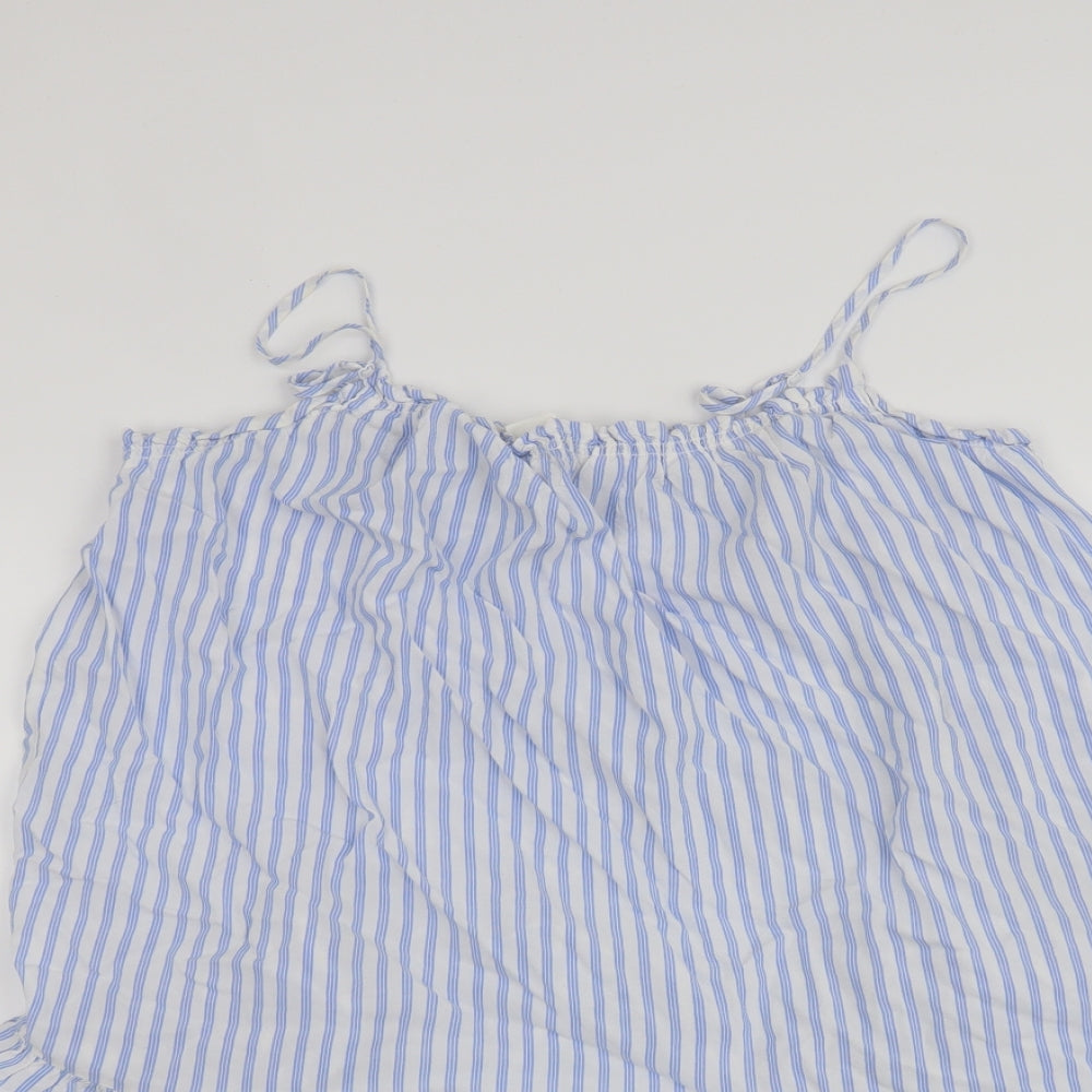 H&M Womens Blue Striped  Basic Blouse Size M