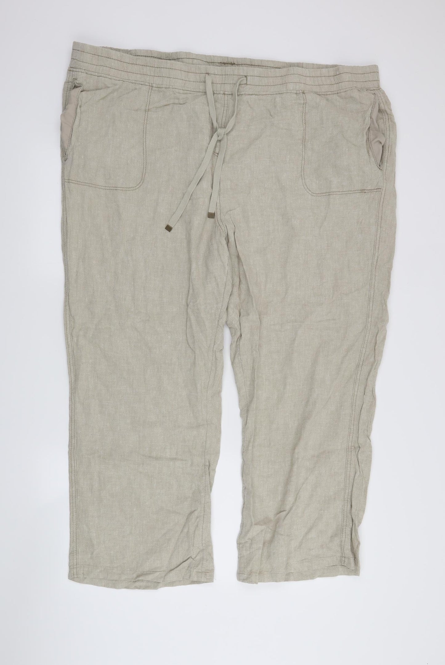 George Womens Beige   Cropped Trousers Size 24 L25 in