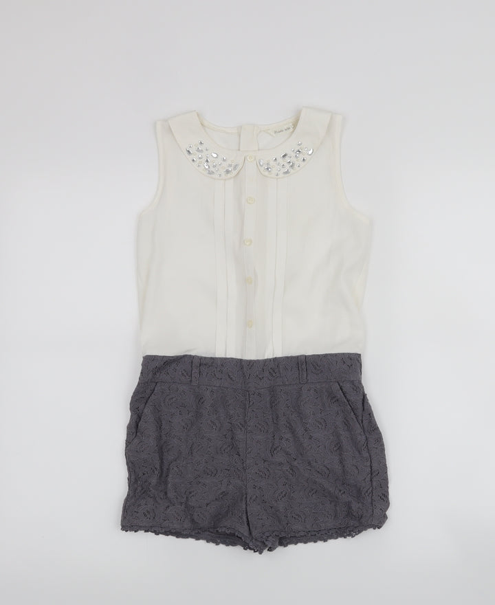 Matalan Girls Grey Romper One-Piece Size 9 Years