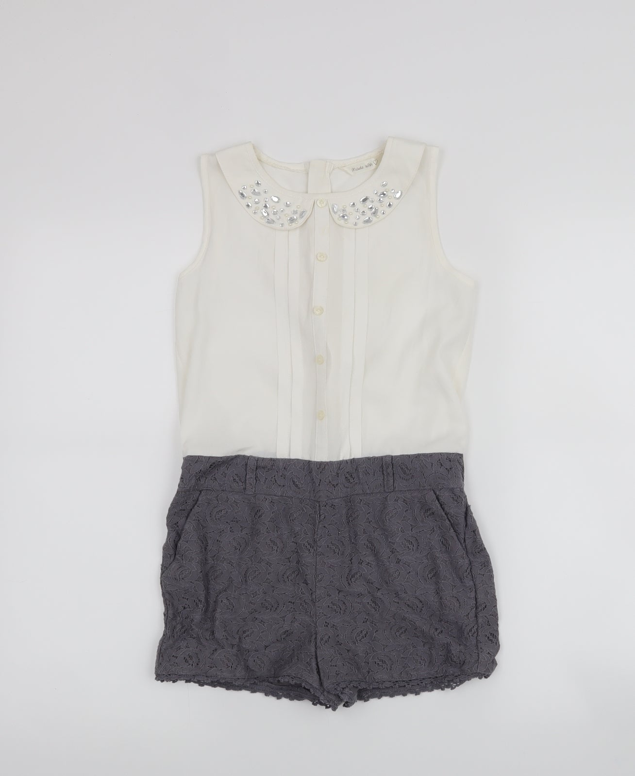 Matalan Girls Grey   Romper One-Piece Size 9 Years