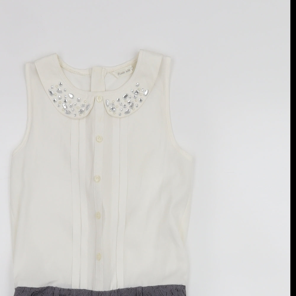 Matalan Girls Grey   Romper One-Piece Size 9 Years