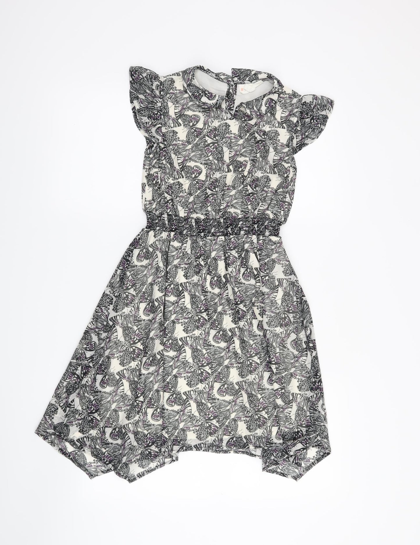 BHS Girls Grey Animal Print  A-Line  Size 8-9 Years