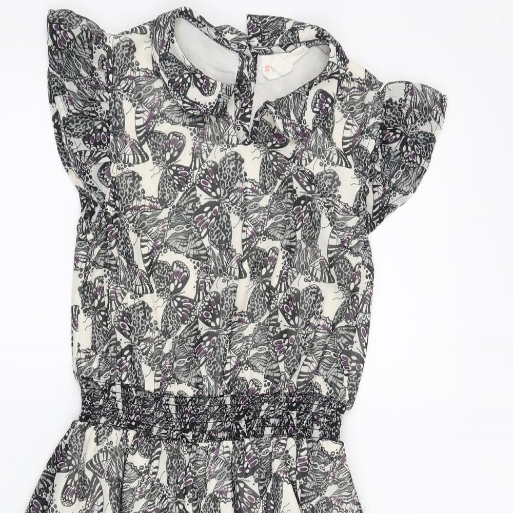 BHS Girls Grey Animal Print  A-Line  Size 8-9 Years