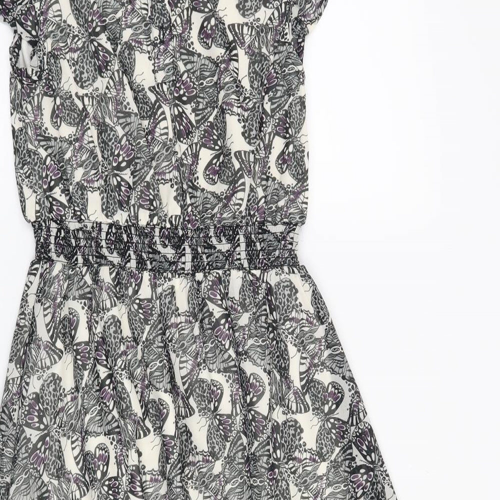 BHS Girls Grey Animal Print  A-Line  Size 8-9 Years