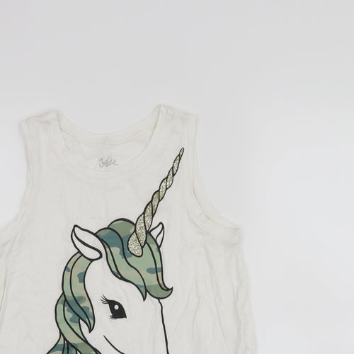 Justice Girls White   Basic Tank Size 10 Years