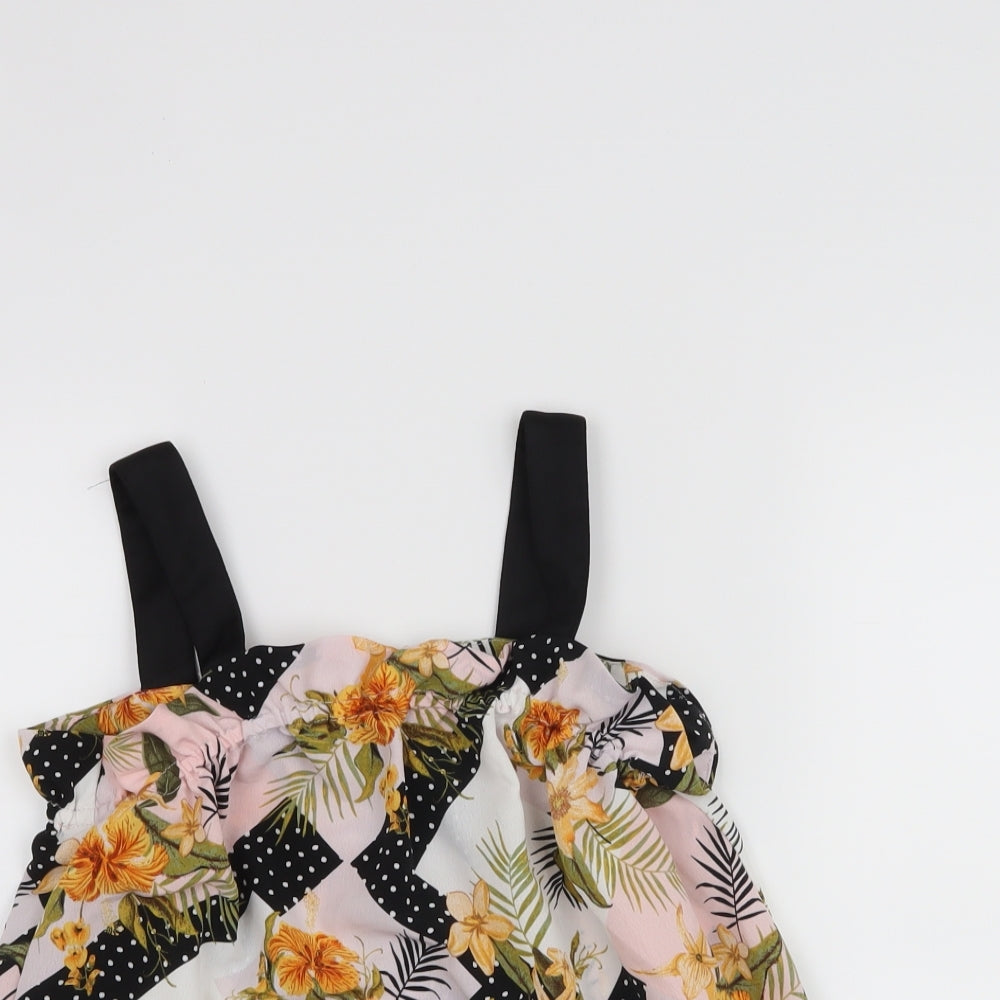 River Island Girls Pink Floral  Basic Blouse Size 7-8 Years