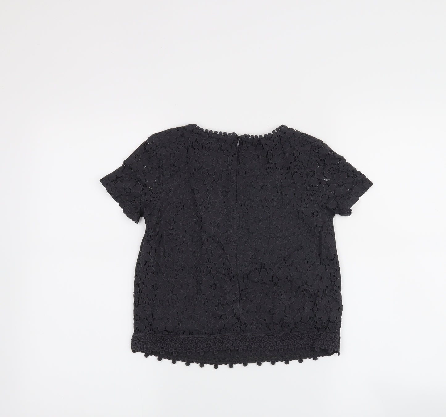 NEXT Girls Grey Floral  Basic Blouse Size 10 Years