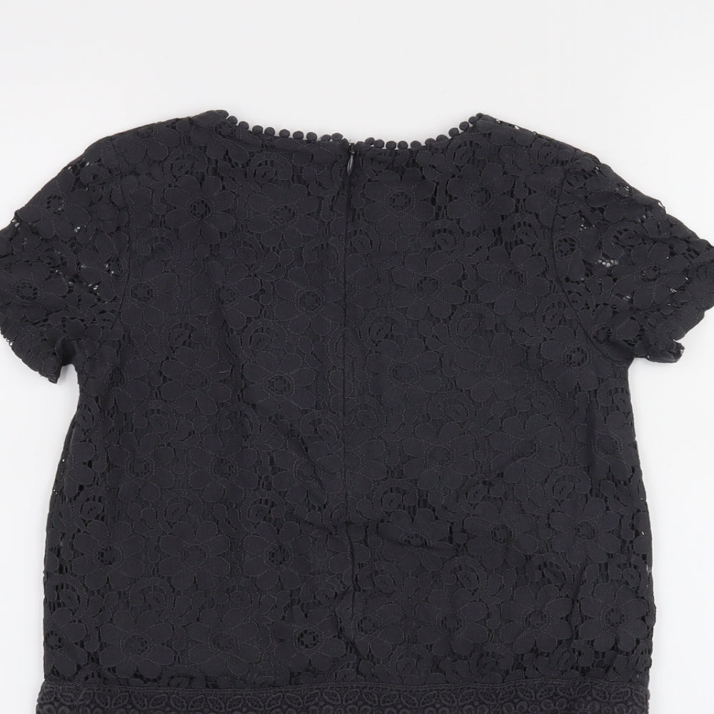 NEXT Girls Grey Floral  Basic Blouse Size 10 Years