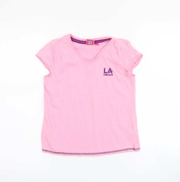 LA Gear Girls Pink Basic T-Shirt Size 9-10 Years