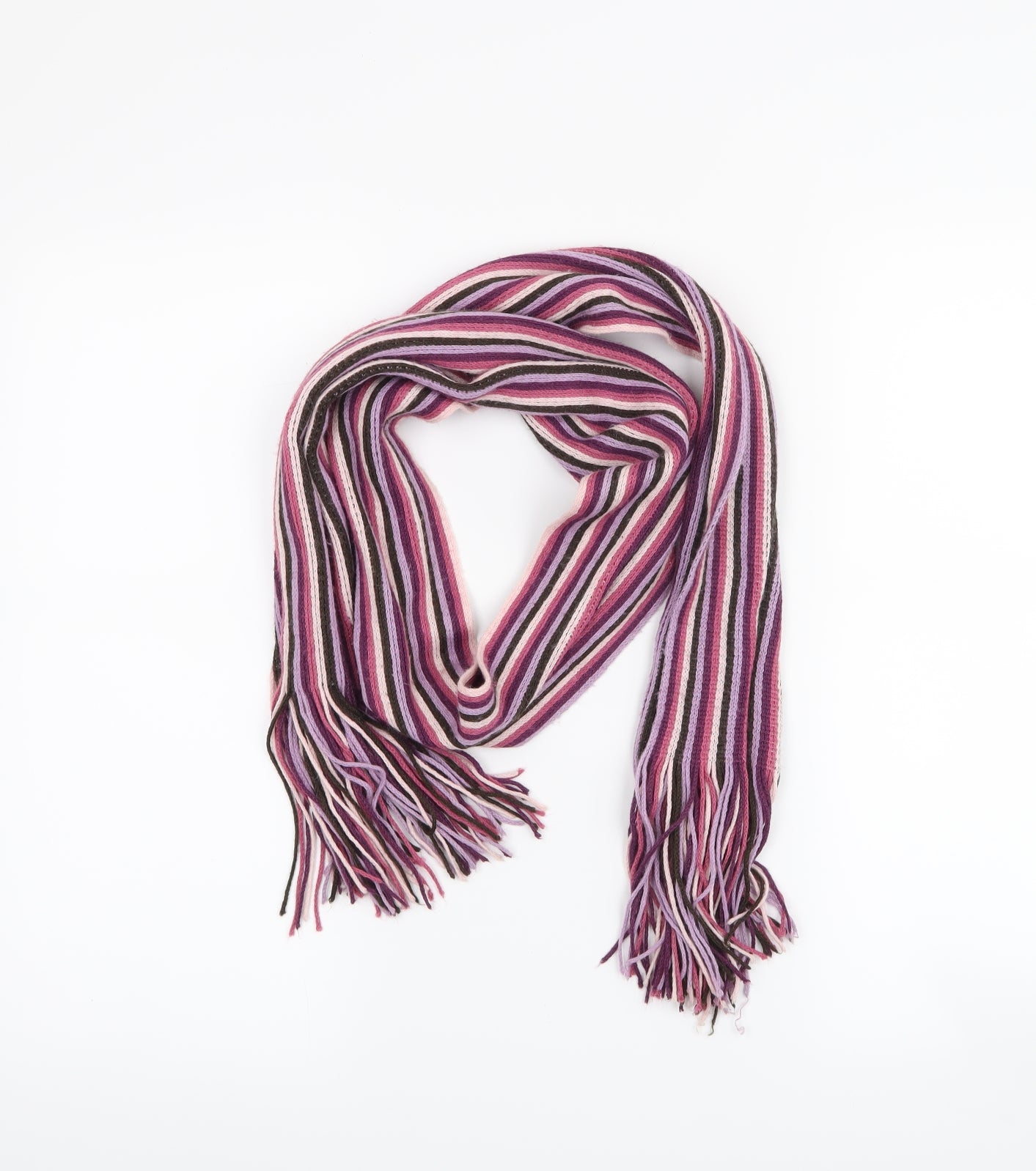 Preworn Womens Pink Striped   Scarf