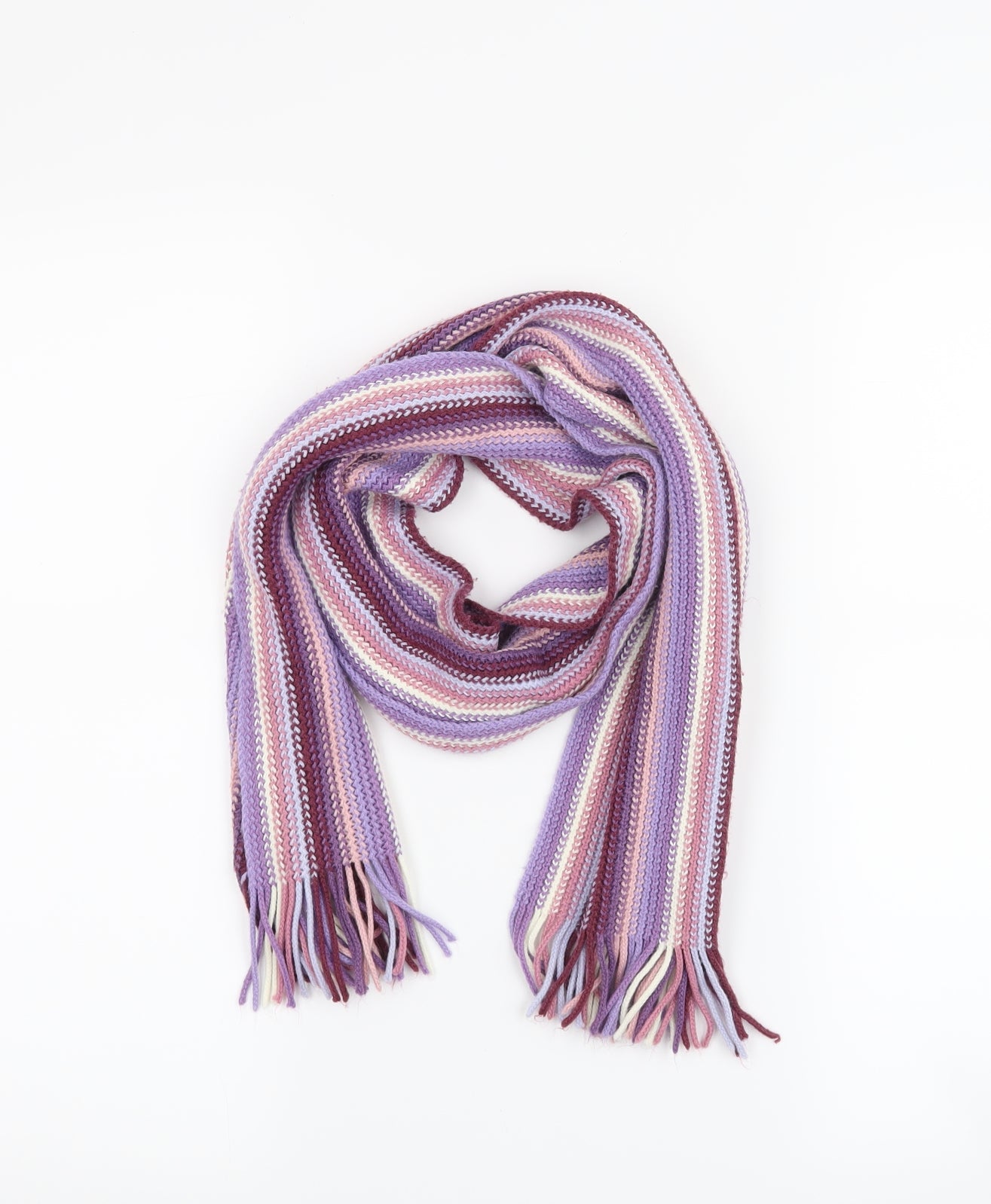 Preworn Womens Purple Striped   Scarf