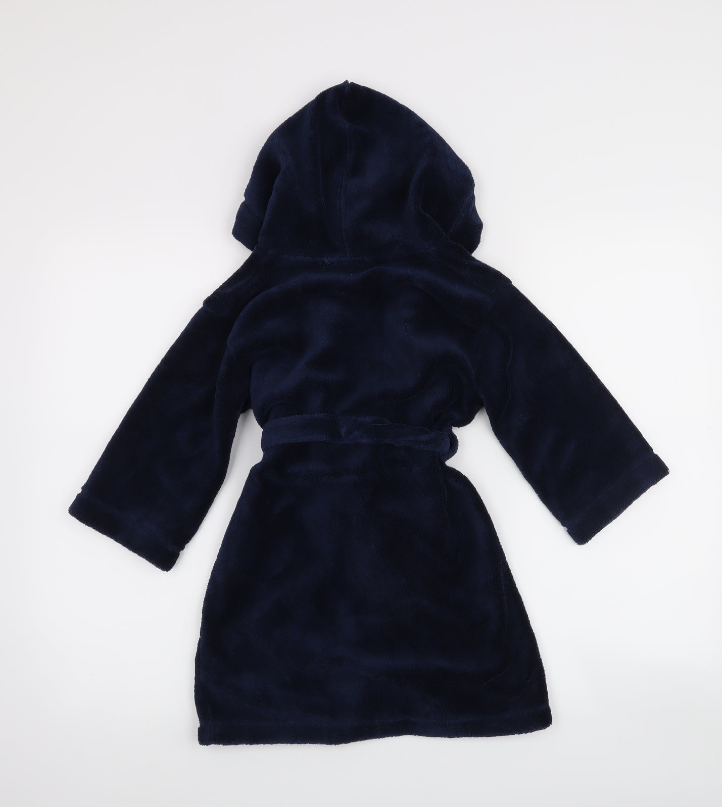 The Little White Company Boys Blue Solid   Robe Size 3-4 Years