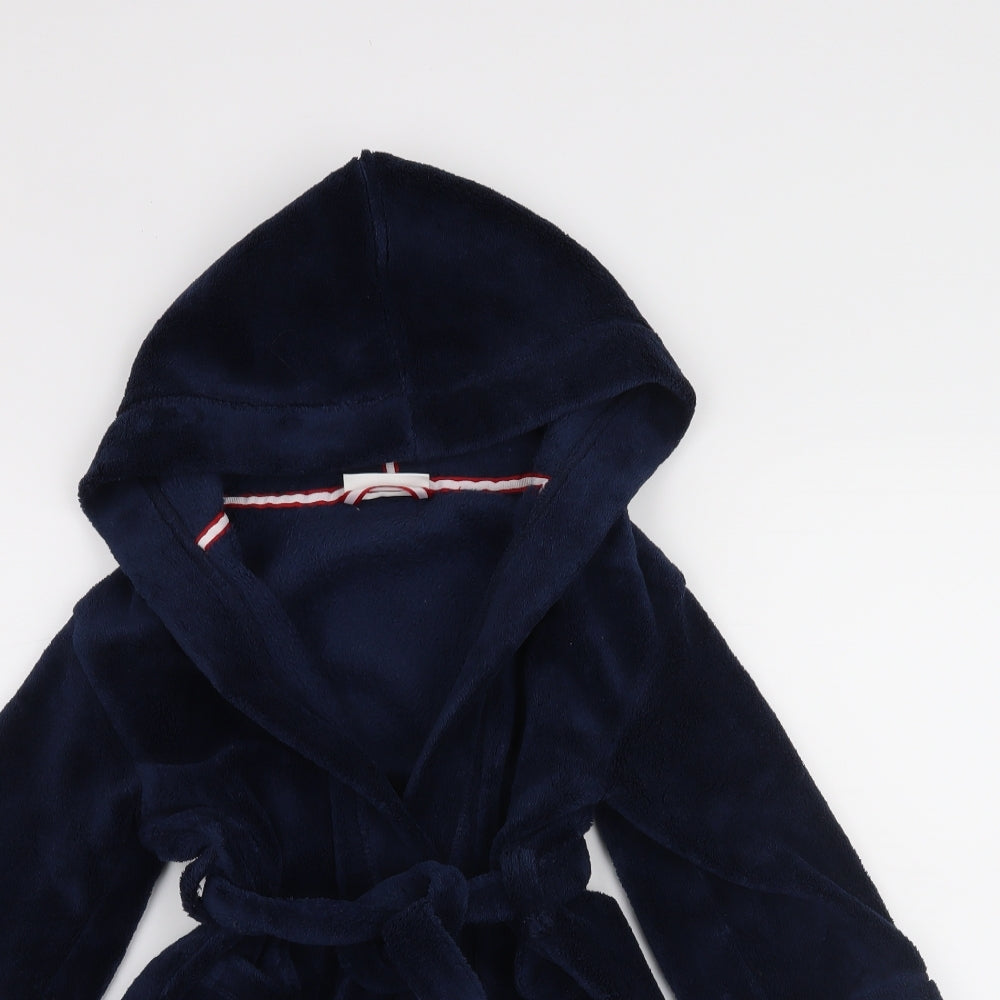 The Little White Company Boys Blue Solid   Robe Size 3-4 Years