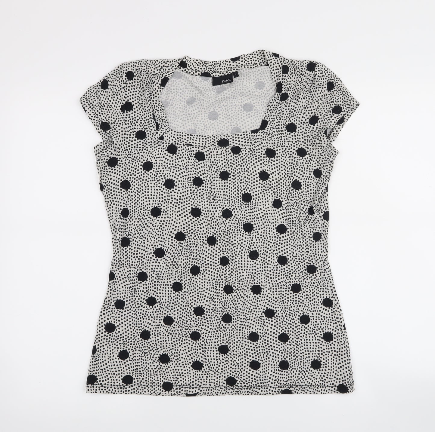 NEXT Womens White Polka Dot  Basic T-Shirt Size 12