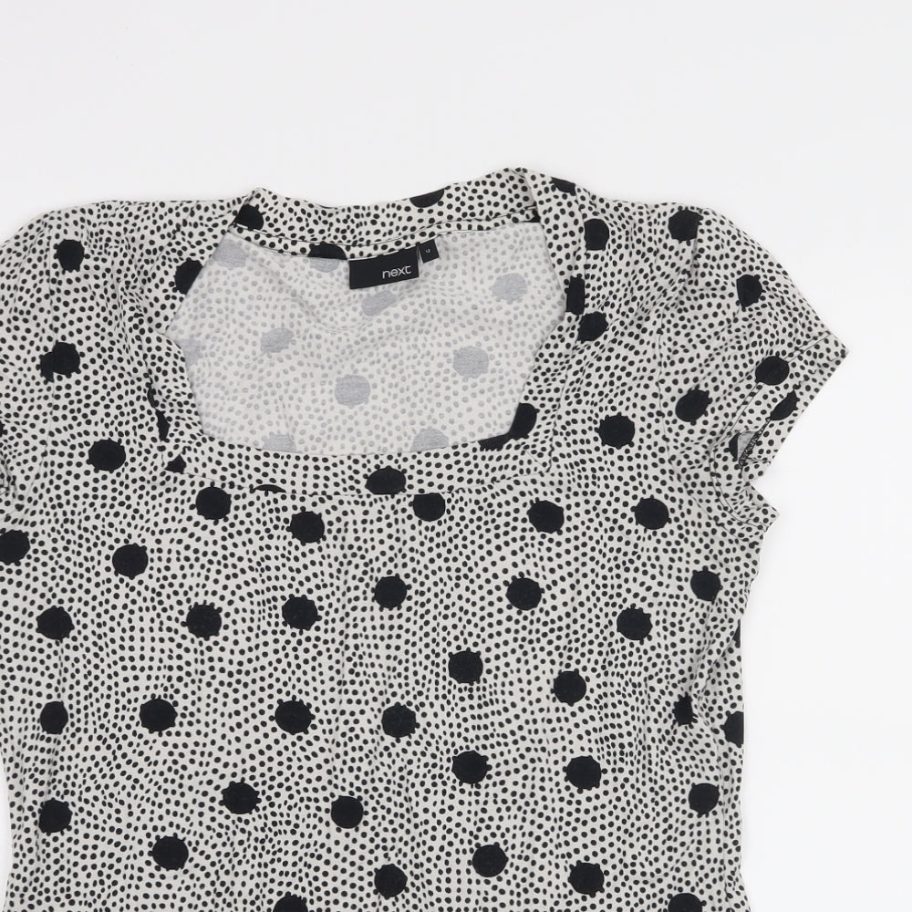 NEXT Womens White Polka Dot  Basic T-Shirt Size 12