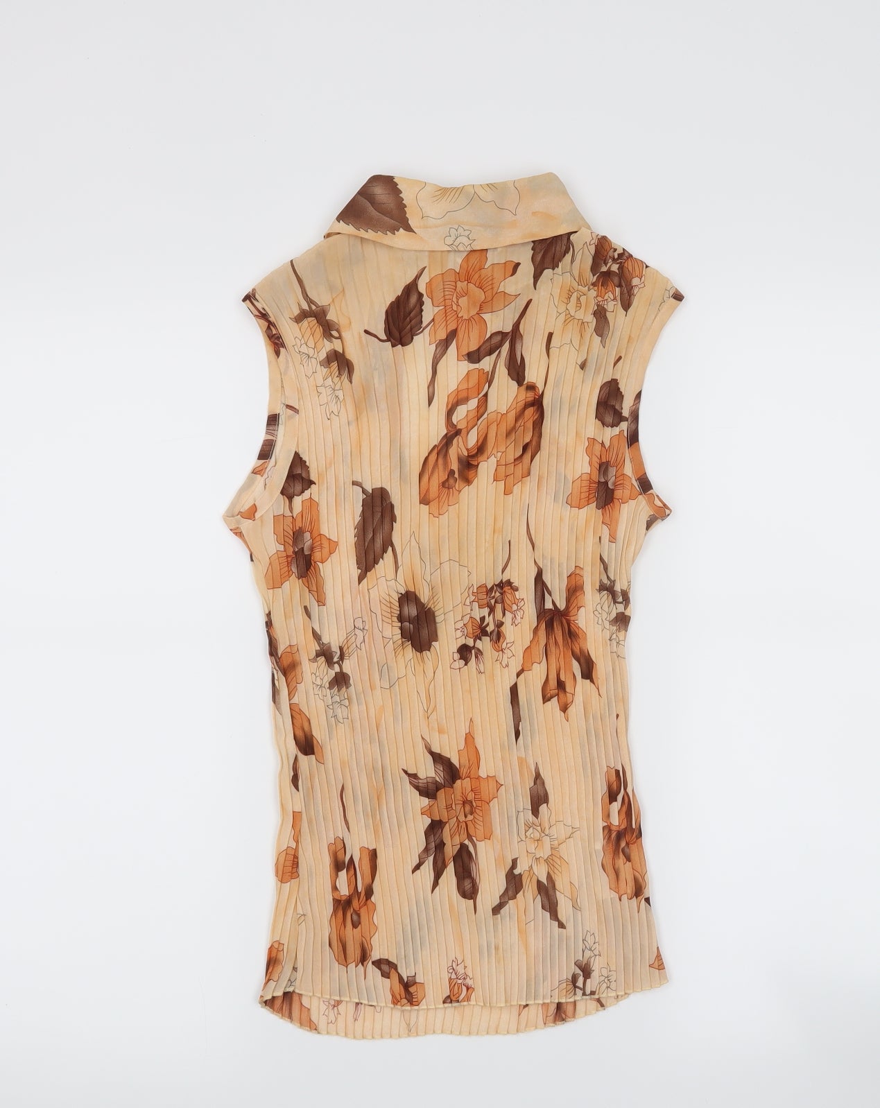 MNG Womens Beige Floral  Basic Blouse Size M