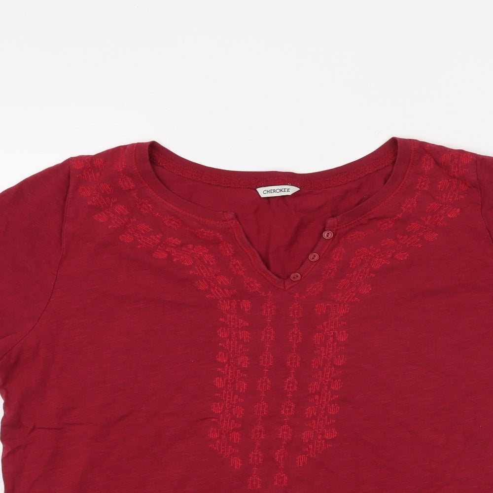 Cherokee Womens Red   Basic T-Shirt Size 14