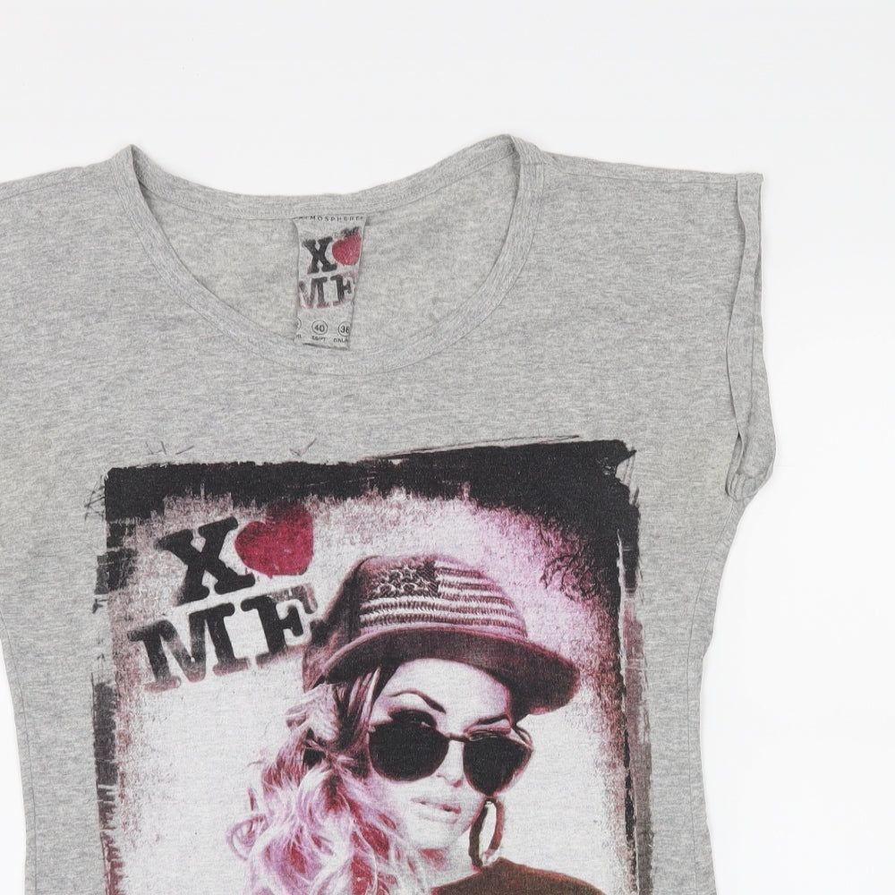 Atmosphere Womens Grey   Basic T-Shirt Size 12