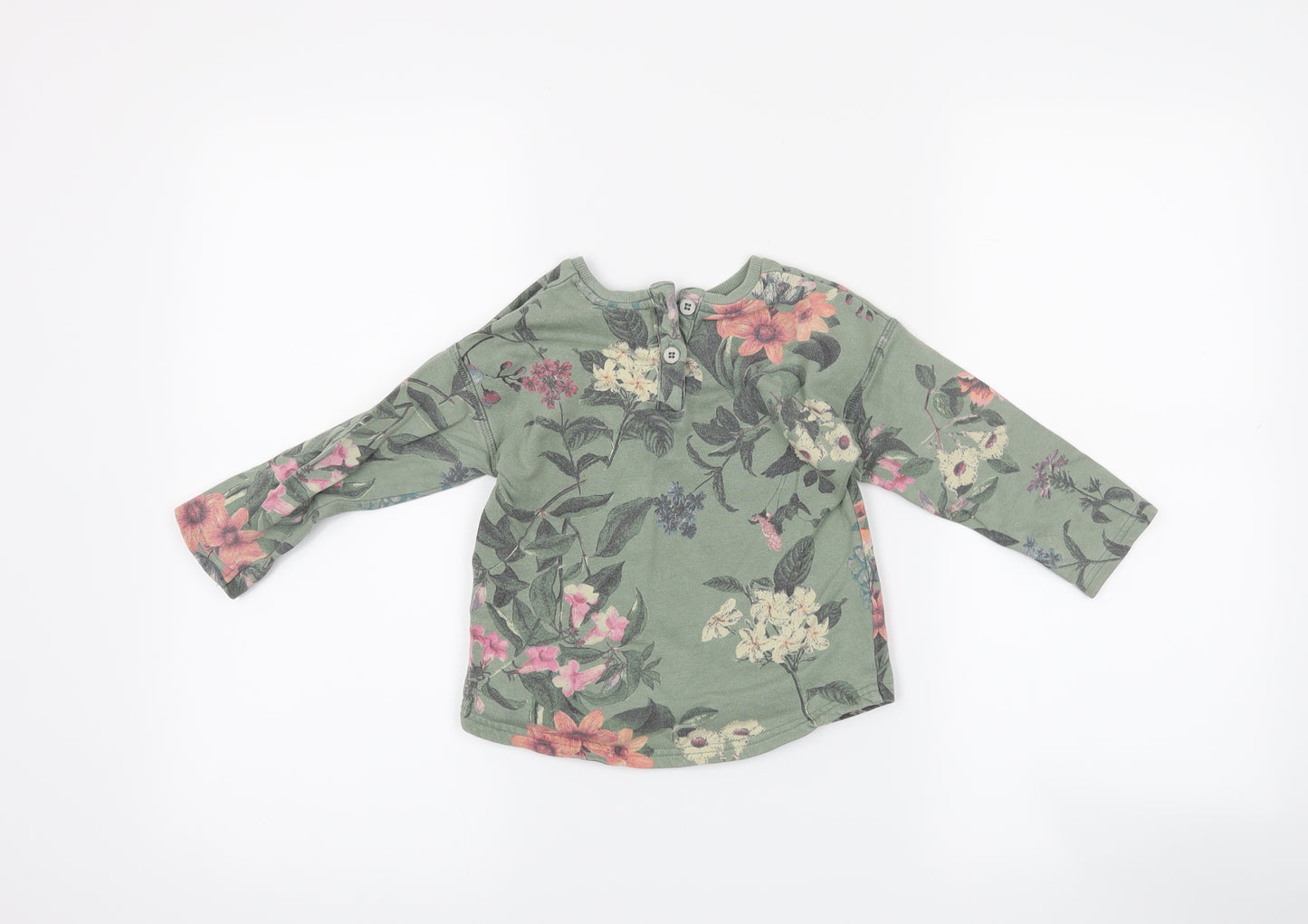 NEXT Girls Green Floral  Basic T-Shirt Size 18-24 Months
