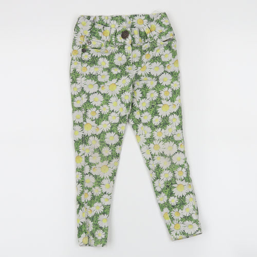 NEXT Girls Green Floral  Skinny Jeans Size 3 Years