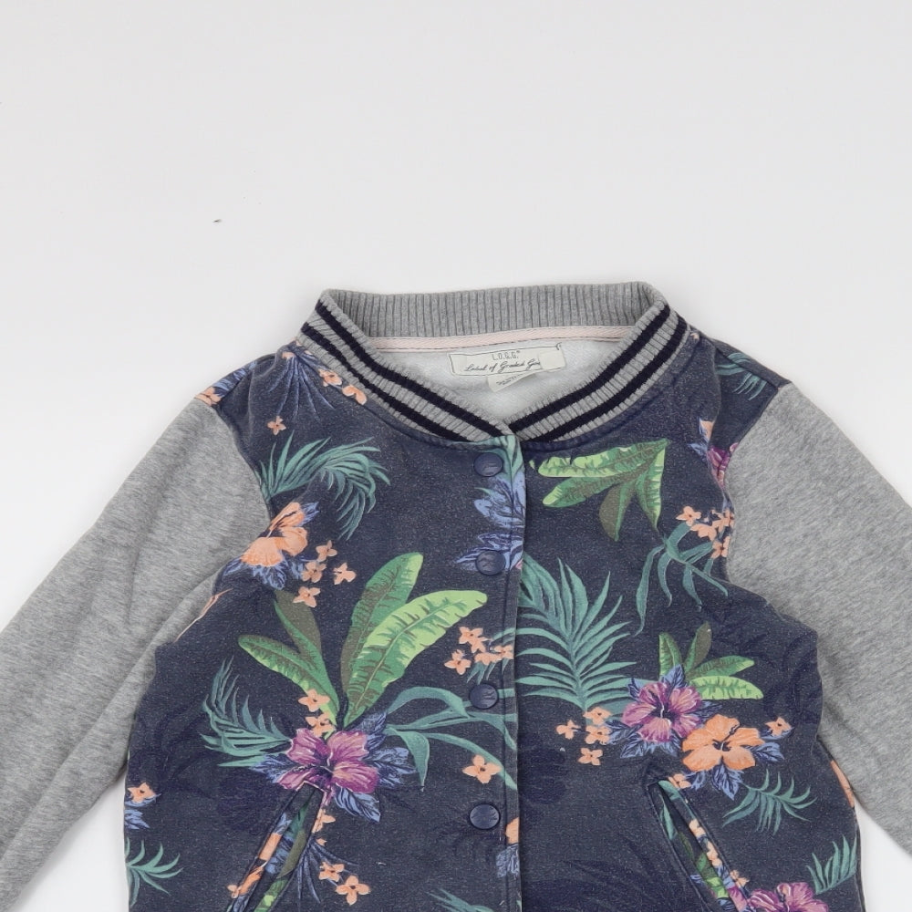 H&M Boys Grey Floral  Jacket Coat Size 11-12 Years
