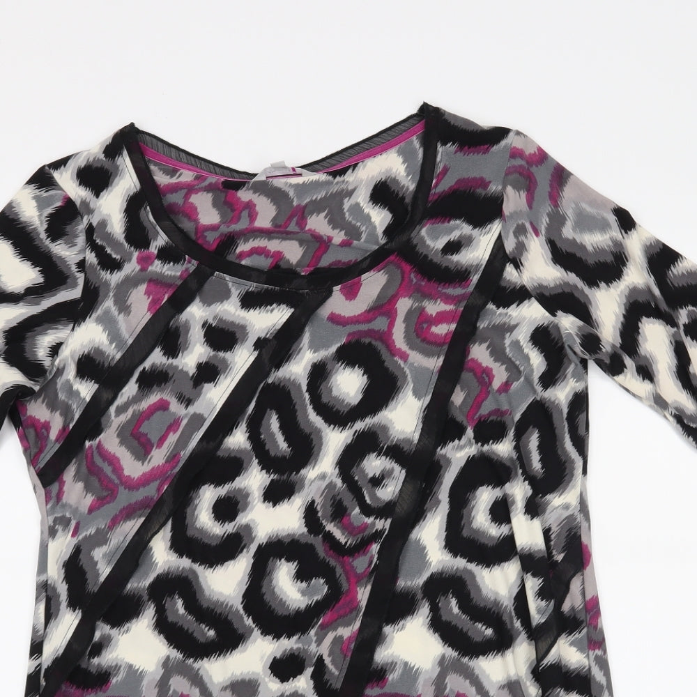 Per Una Womens Black Animal Print  Basic Blouse Size 14