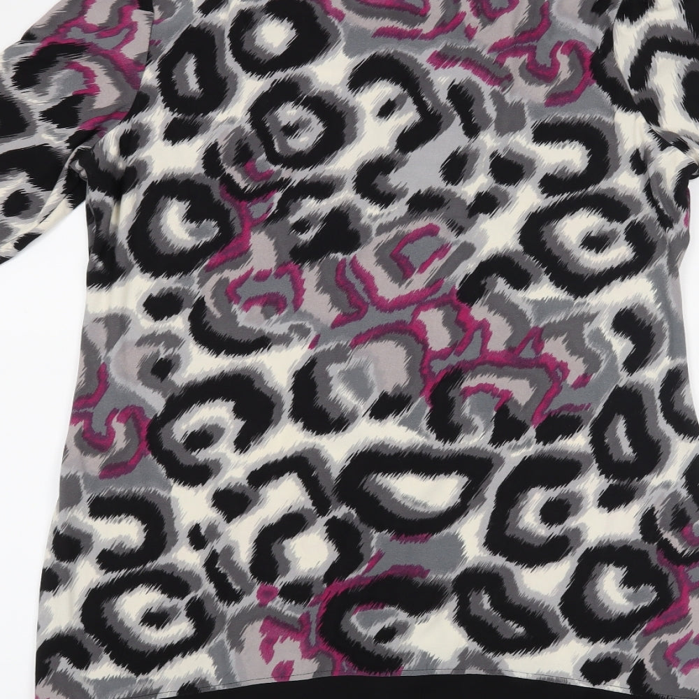 Per Una Womens Black Animal Print  Basic Blouse Size 14