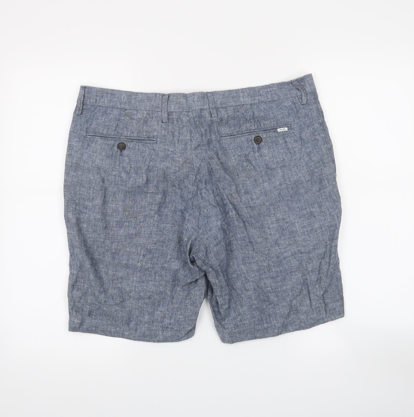 M&S Mens Blue   Chino Shorts Size 34 in