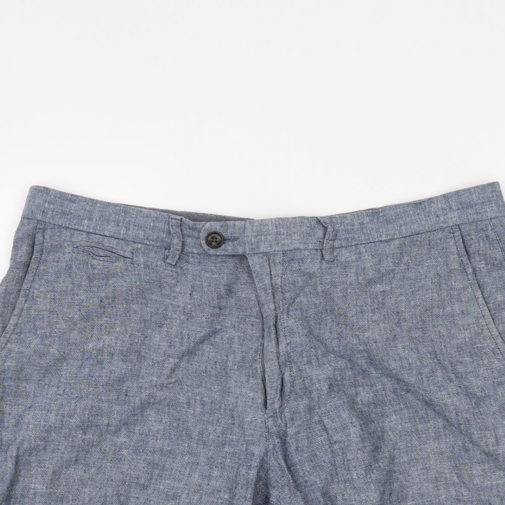 M&S Mens Blue   Chino Shorts Size 34 in