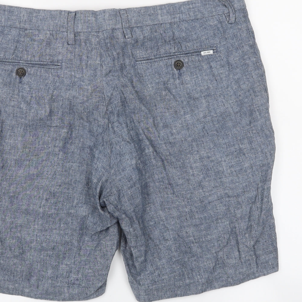 M&S Mens Blue   Chino Shorts Size 34 in