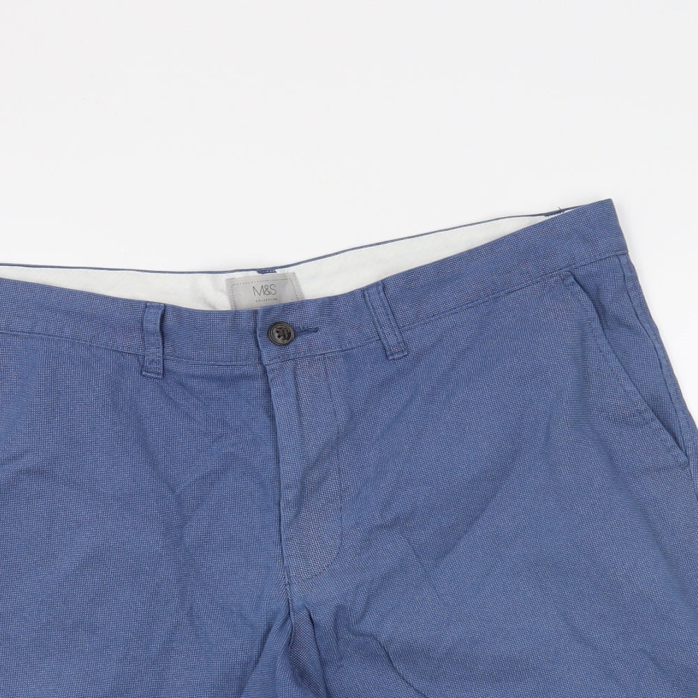 M&S Mens Blue   Chino Shorts Size 36 in