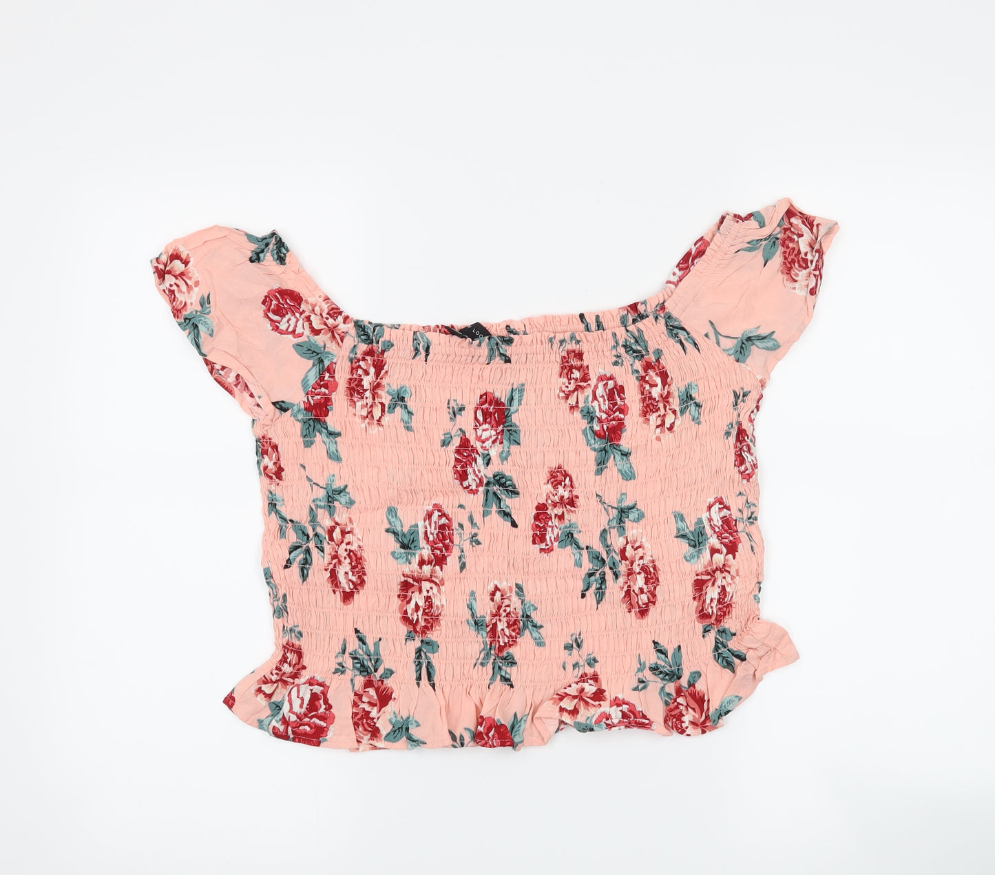 New Look Womens Pink Floral  Cropped Blouse Size 18