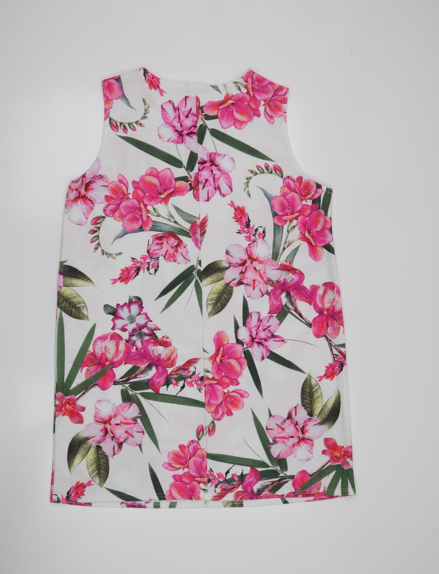 Boohoo Womens White Floral  A-Line  Size 16