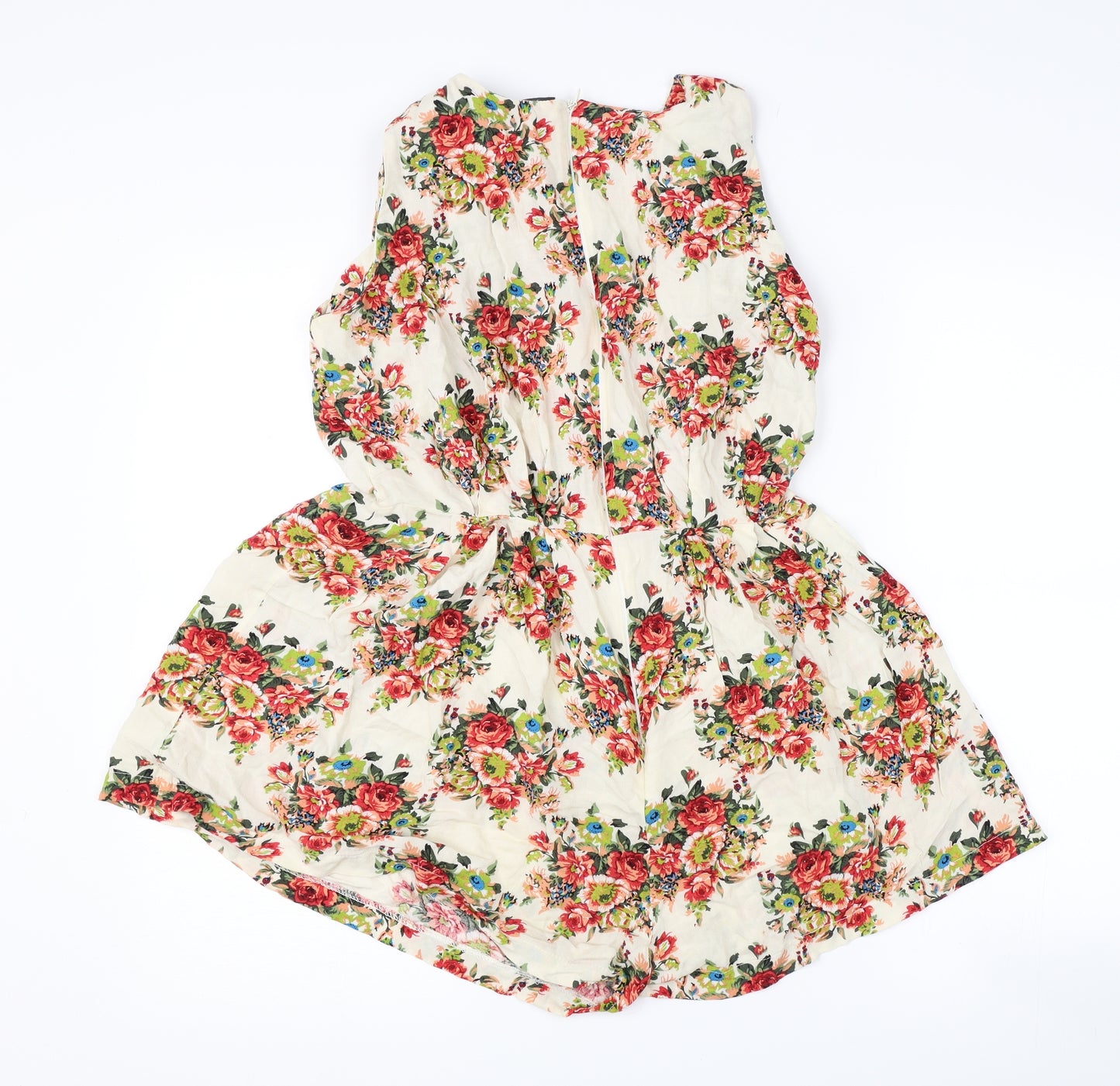 AX Paris Womens White Floral  Playsuit One-Piece Size 10