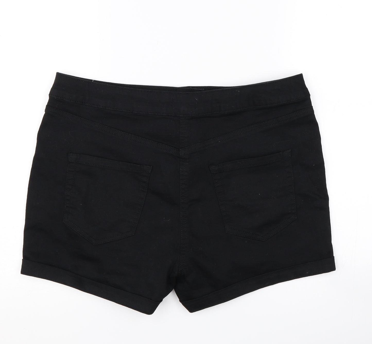Papaya Womens Black  Denim Hot Pants Shorts Size 12