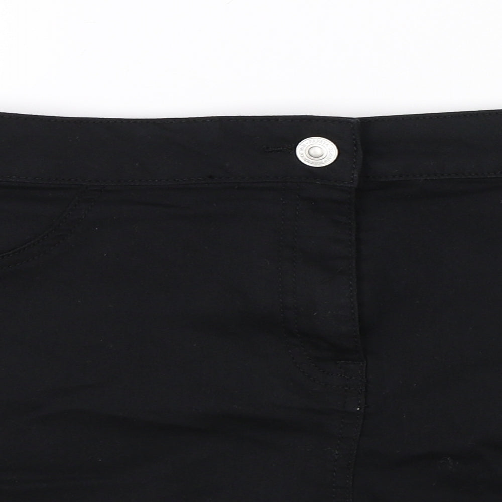 Papaya Womens Black  Denim Hot Pants Shorts Size 12