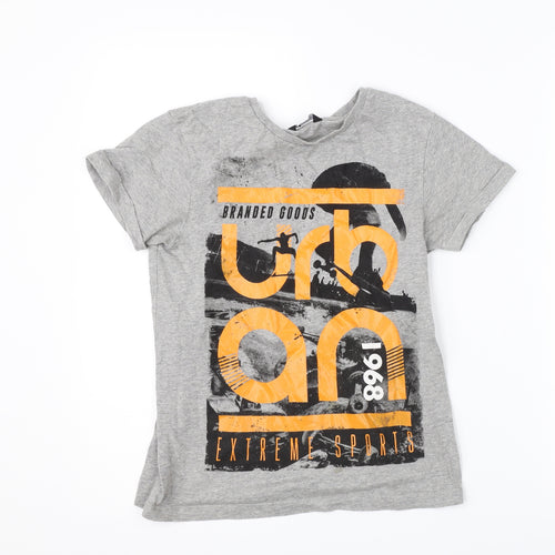 George Boys Grey   Basic T-Shirt Size 8-9 Years  - graphic