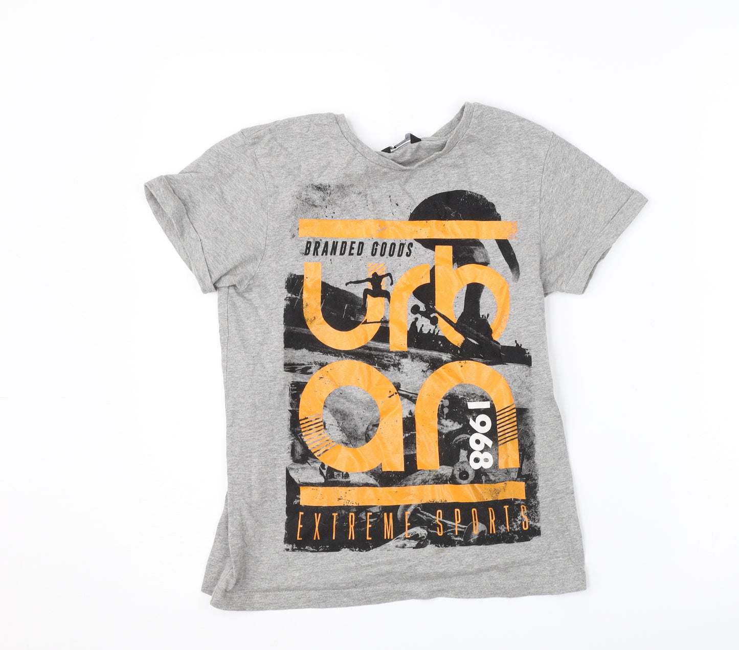 George Boys Grey   Basic T-Shirt Size 8-9 Years  - graphic