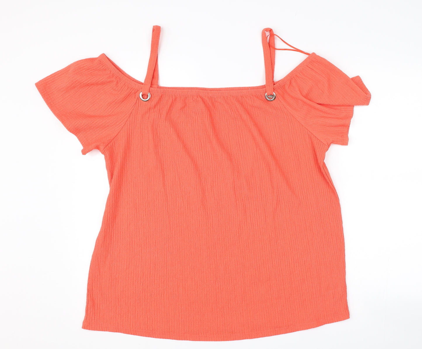 Papaya Womens Red   Basic T-Shirt Size 16  - Cut Out Shoulder