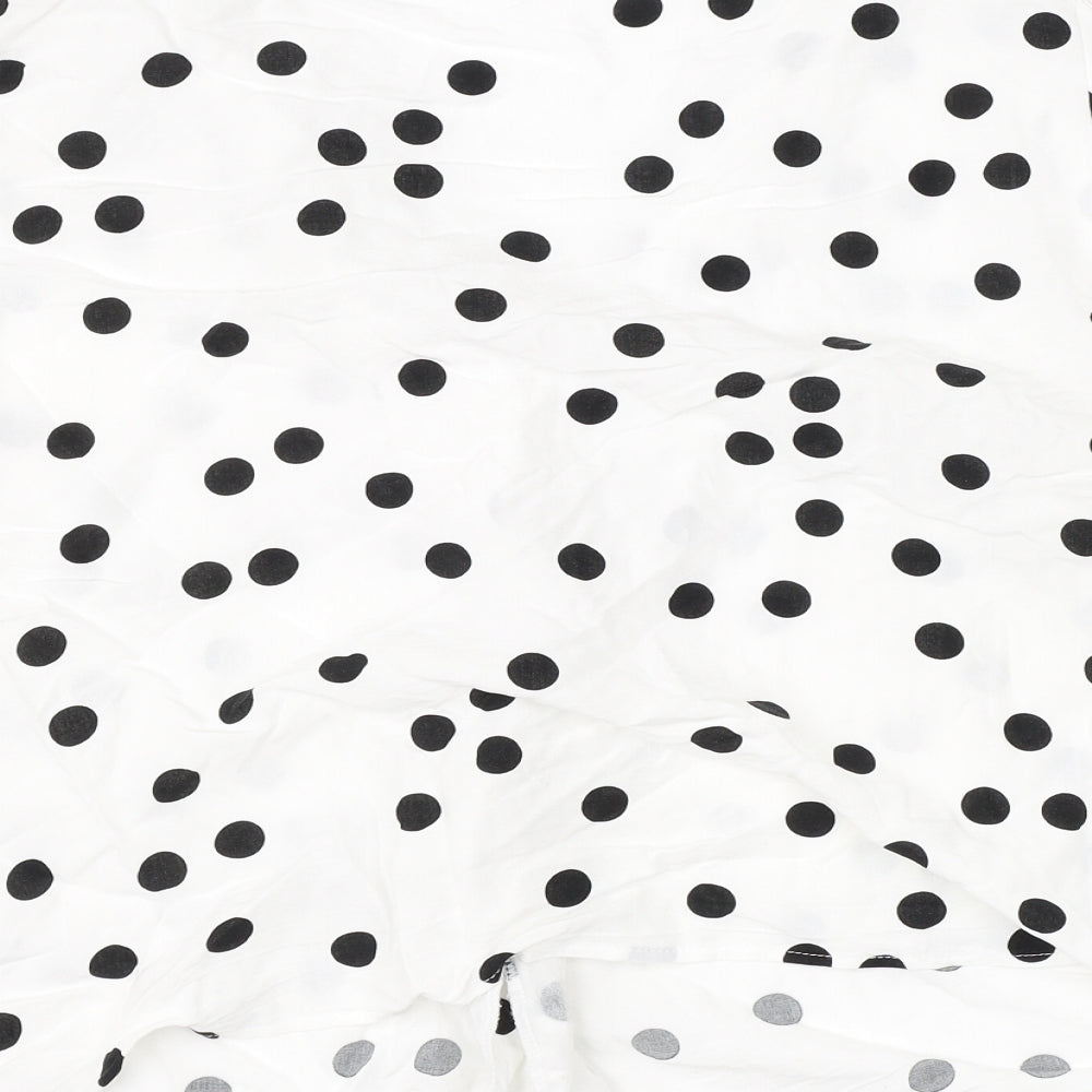 New Look Womens White Polka Dot  Basic Button-Up Size 16