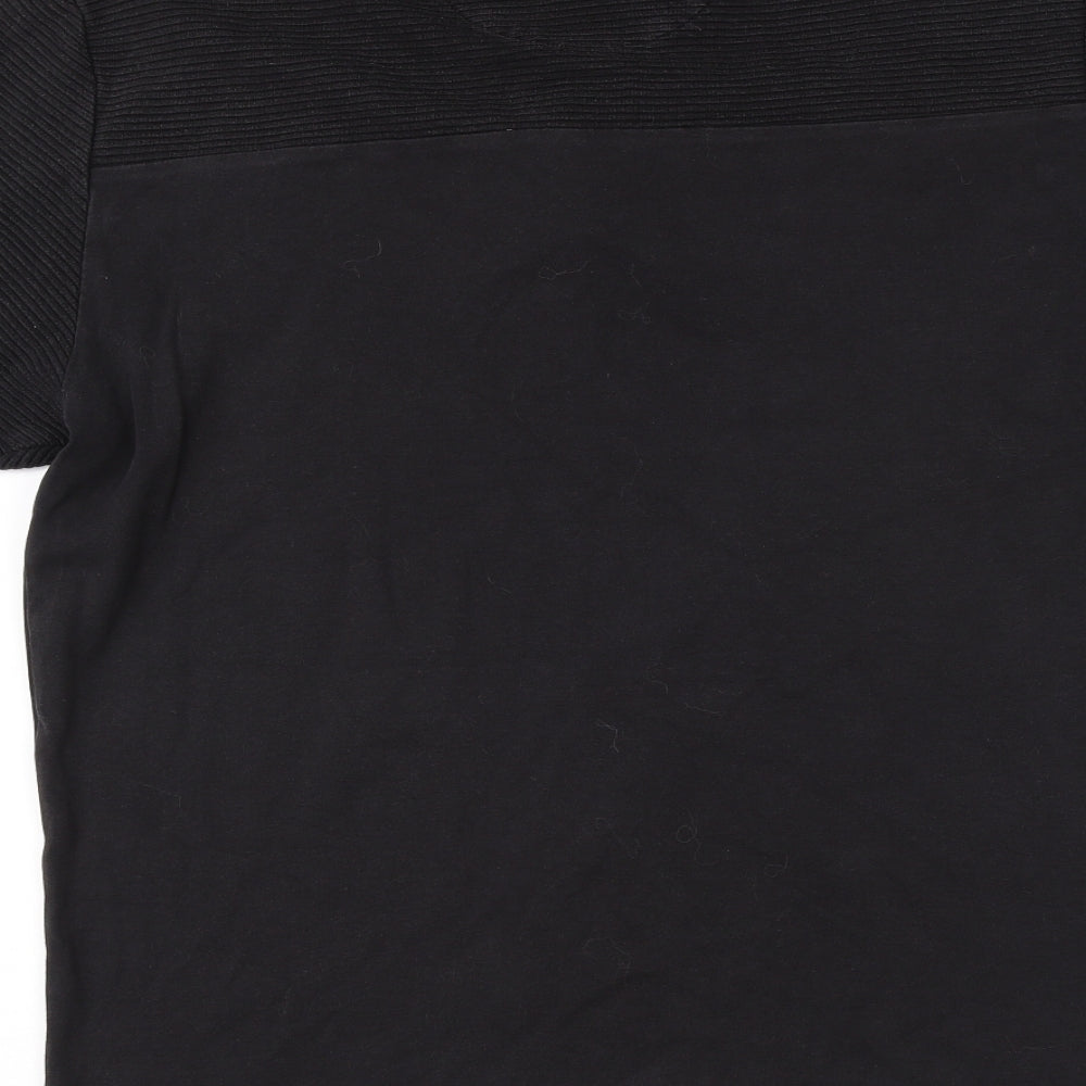 NEXT Mens Black Striped   Polo Size L