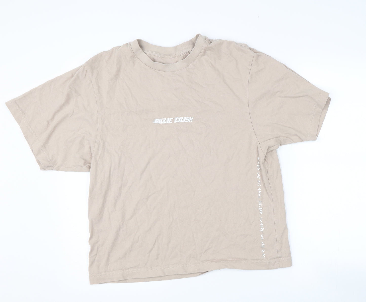 Uni Qlo Womens Brown   Basic T-Shirt Size S  - Billie Eilish