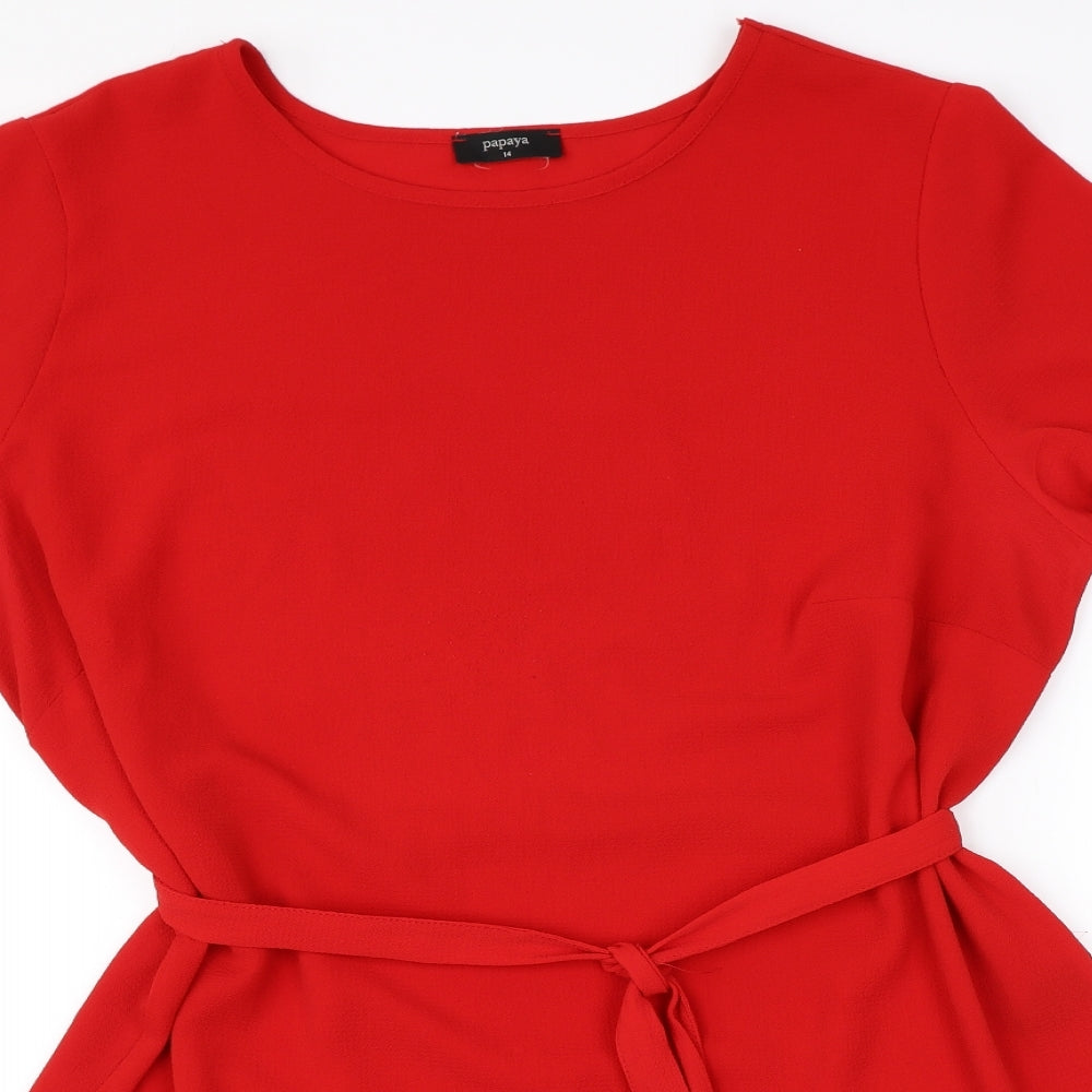 Papaya Womens Red   Shift  Size 14