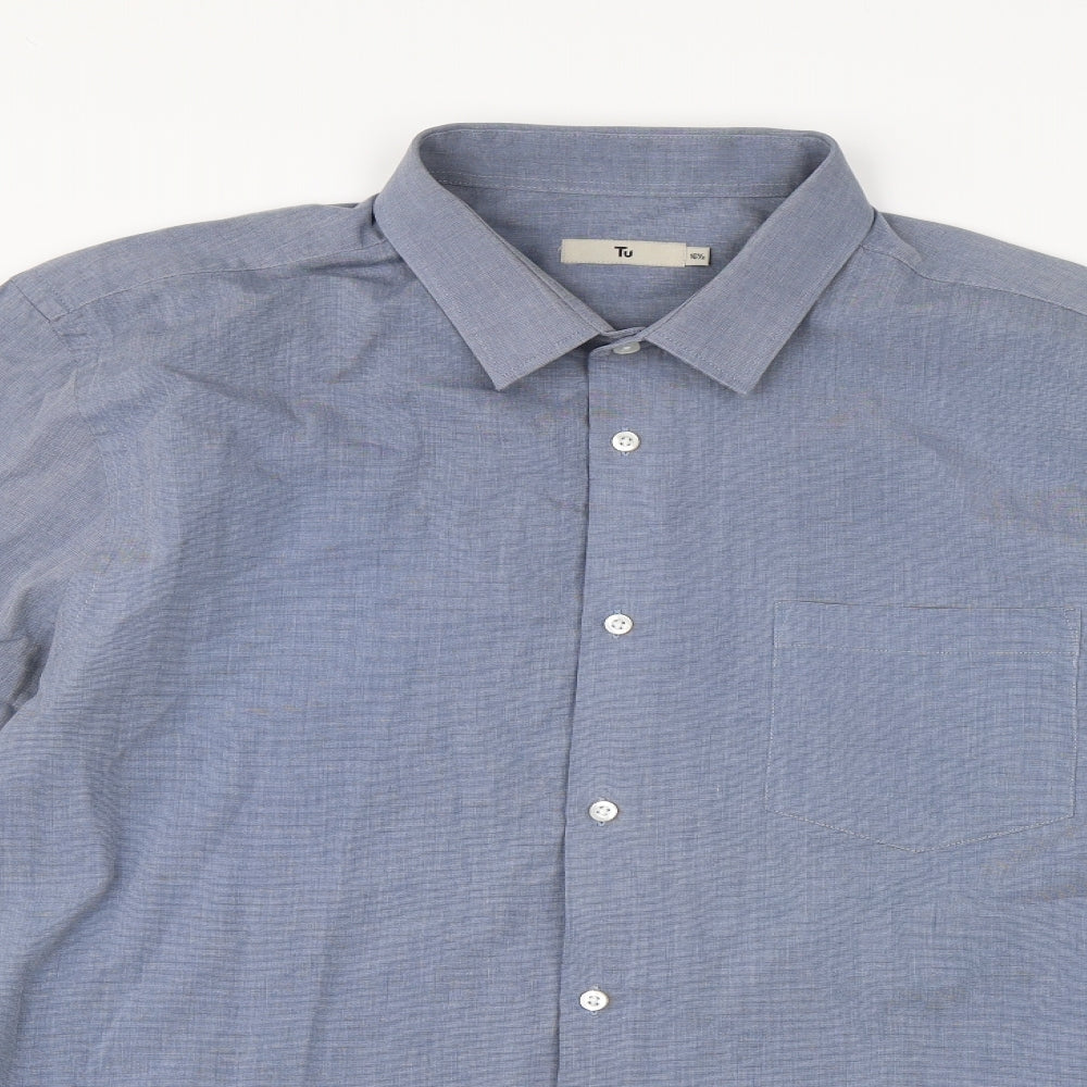 TU Mens Blue    Dress Shirt Size 16.5