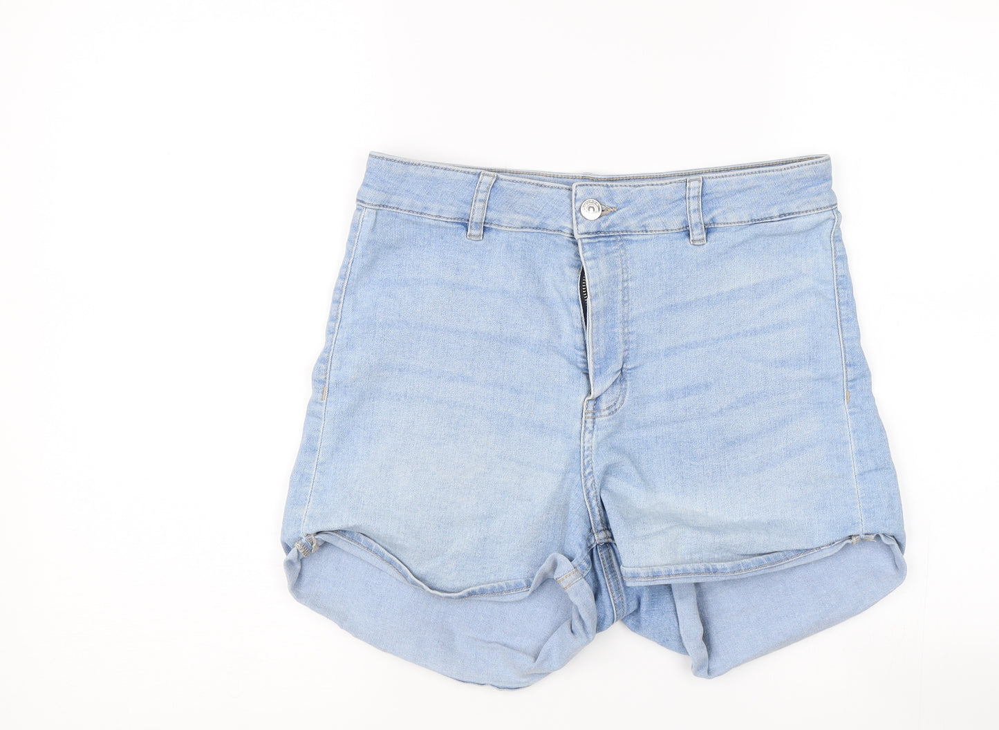 H&M Womens Blue  Denim Hot Pants Shorts Size 14