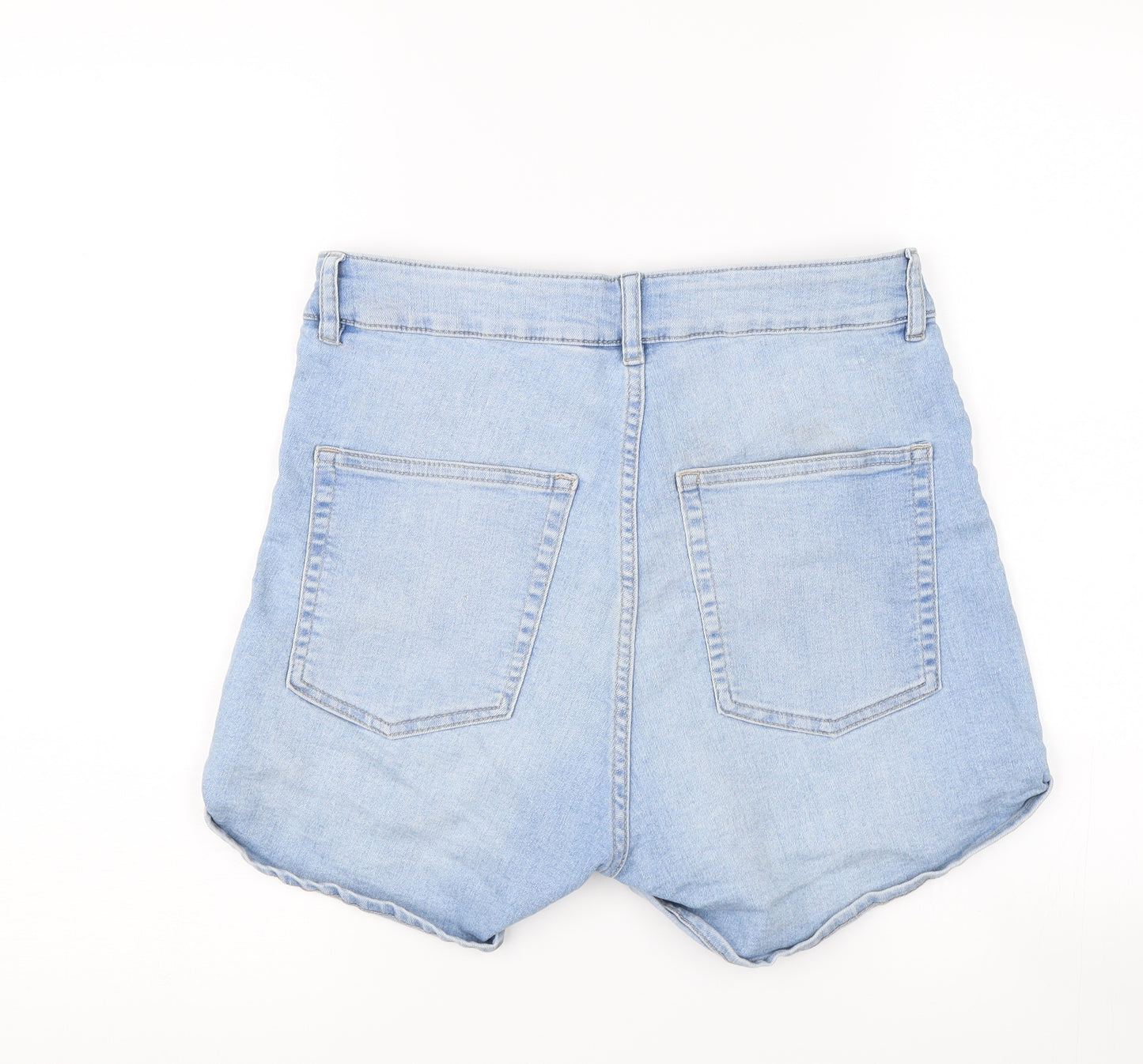 H&M Womens Blue  Denim Hot Pants Shorts Size 14